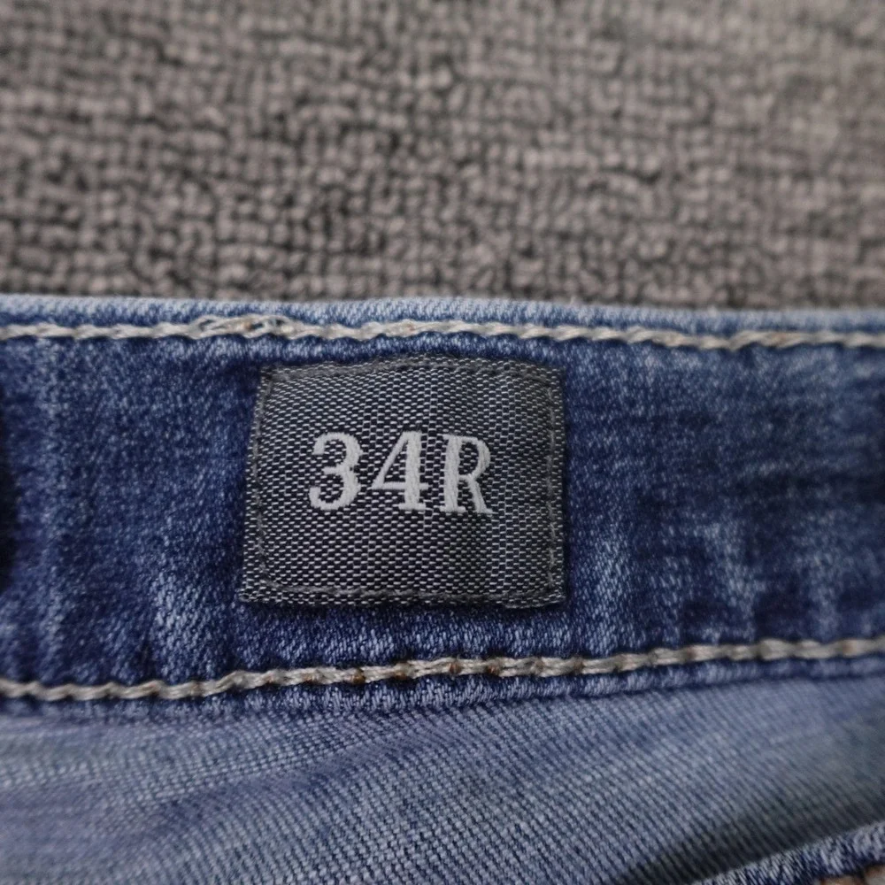 BKE Tyler Jeans Mens 34x31 Blue Light Wash Relaxed Straight Stretch Denim Pants